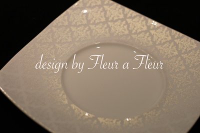 画像1: 白磁用転写紙　tiny damask 　パールホワイト