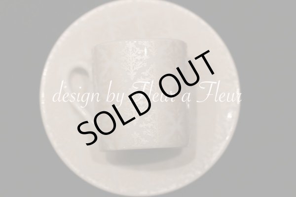 画像2: 白磁用転写紙　tiny damask 　メタリックベージュ　5枚お得セット (2)