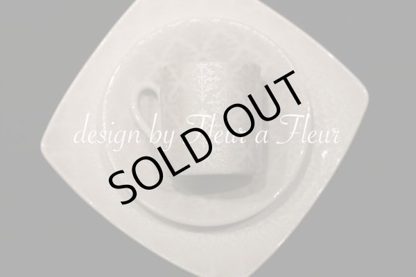 画像3: 白磁用転写紙　tiny damask 　メタリックシルバー 5枚お得セット (3)